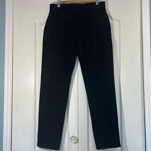 ZARA Black Dress Pants w White Checkered Design